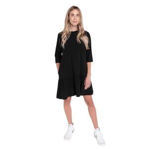 NEW Le La Lo Women’s Black Ruffle Flare Mini Dress